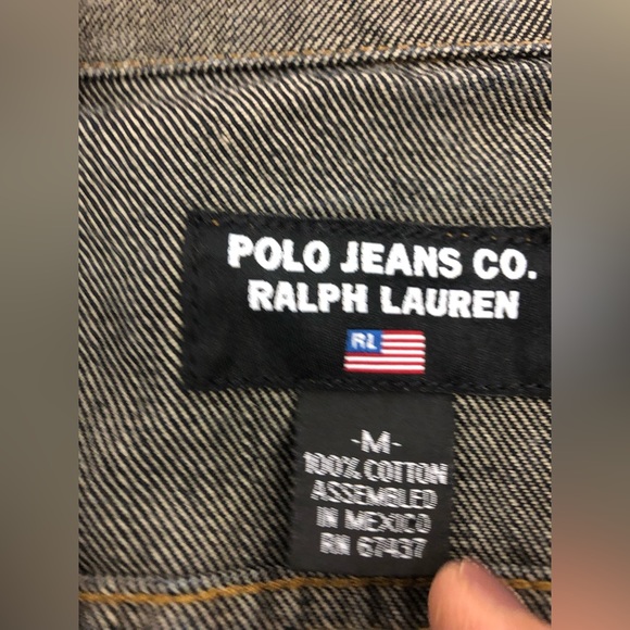 POLO JEANS CO RALPH LAUREN DENIM JACKET  BUTTONS DOWN IN SIZE MEDIUM - Picture 5 of 7
